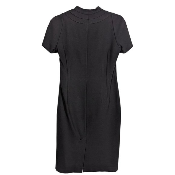 Kenar cap sleeve square neck stretch sheath career black dress size 4 - Picture 2 of 7